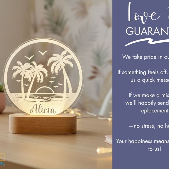 Palm Tree LED Lamp | Personalized Light-Up Name Sign for Greenery Lovers - Picture 6 of 8